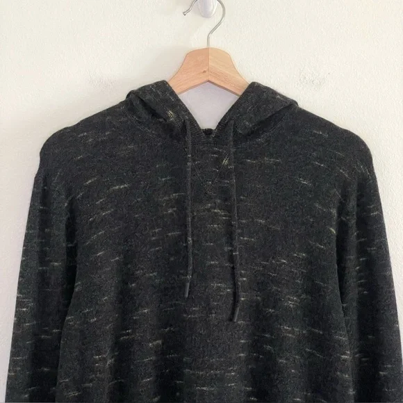 Club Monaco Cashmere Sweater Pullover Hoodie Charcoal Medium - Picture 3 of 13